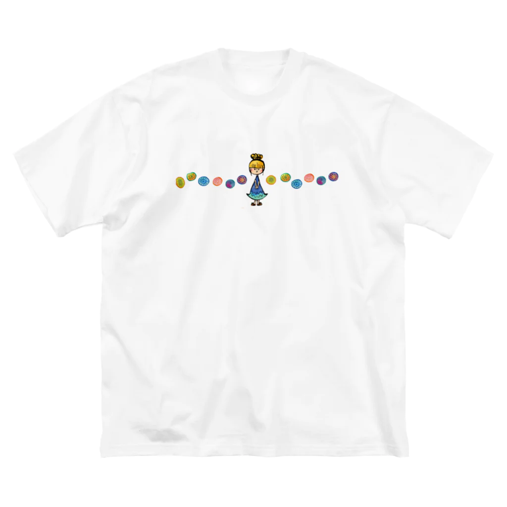 たはらともみの女の子 フラワー ビッグシルエットTシャツ