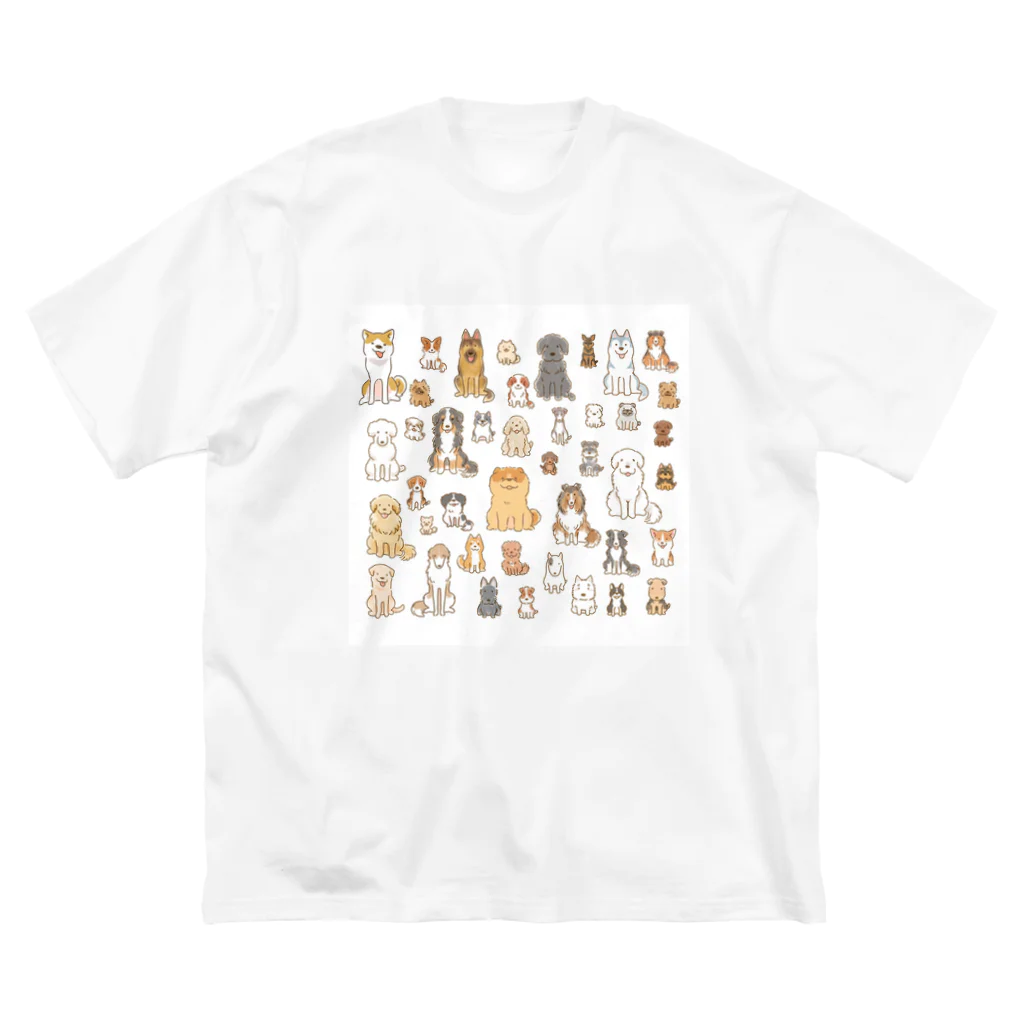 こぐま犬てんすけグッズショップのワンコ大集合 ビッグシルエットTシャツ