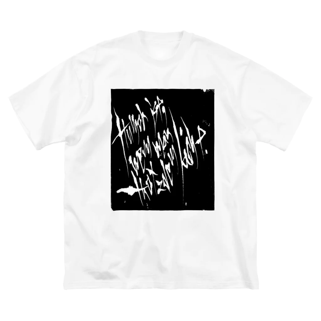 兎派のH.I.W.M.T.L #1(black white) ビッグシルエットTシャツ