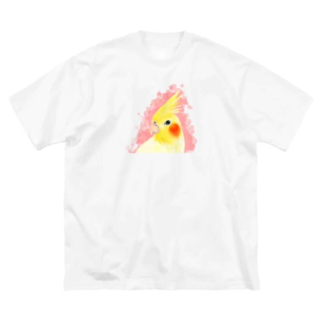 まめるりはことりのほんわかオカメインコ　ルチノー【まめるりはことり】 ビッグシルエットTシャツ