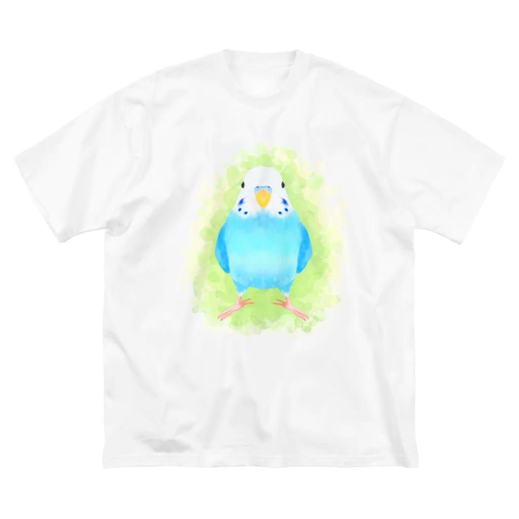 まめるりはことりのほんわかセキセイインコ　ブルー【まめるりはことり】 Big T-Shirt