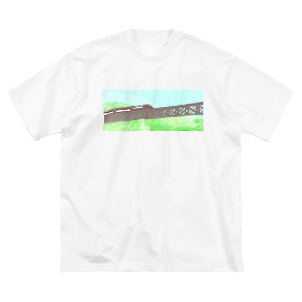 Danke Shoot Coffeeの山岳鉄道 ビッグシルエットTシャツ