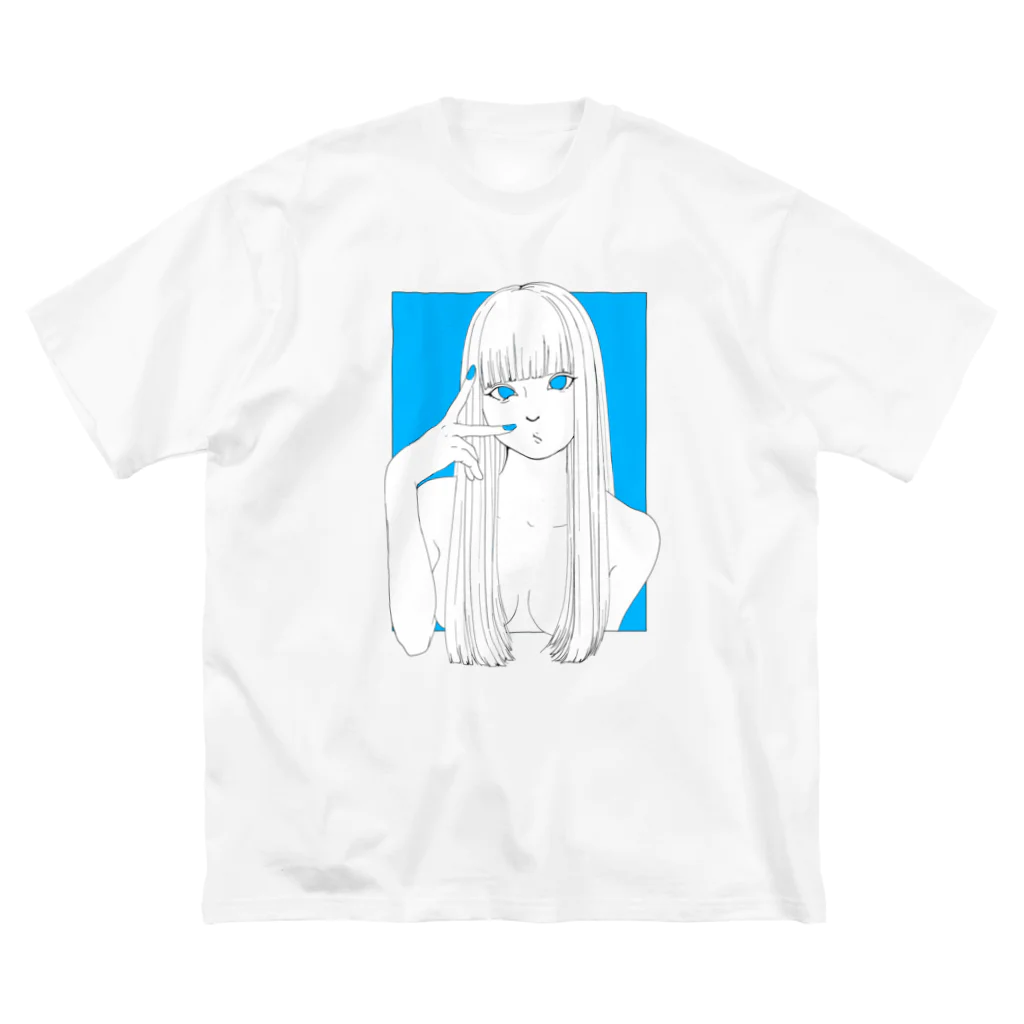 🥺👉🏻👈🏻🍬のピースは永遠のトレンド(ブルー) ビッグシルエットTシャツ