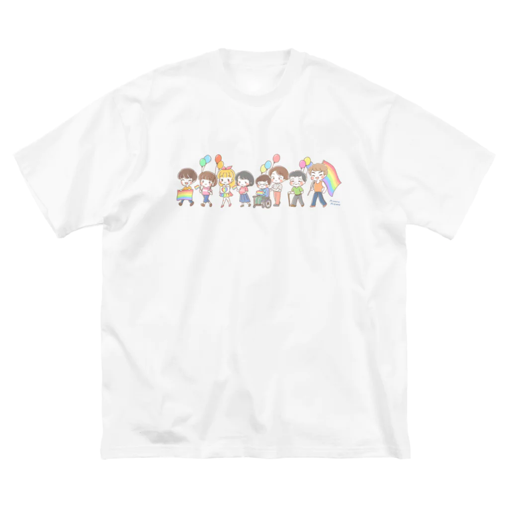 水乃みのるの【Rainbow】パレード ビッグシルエットTシャツ