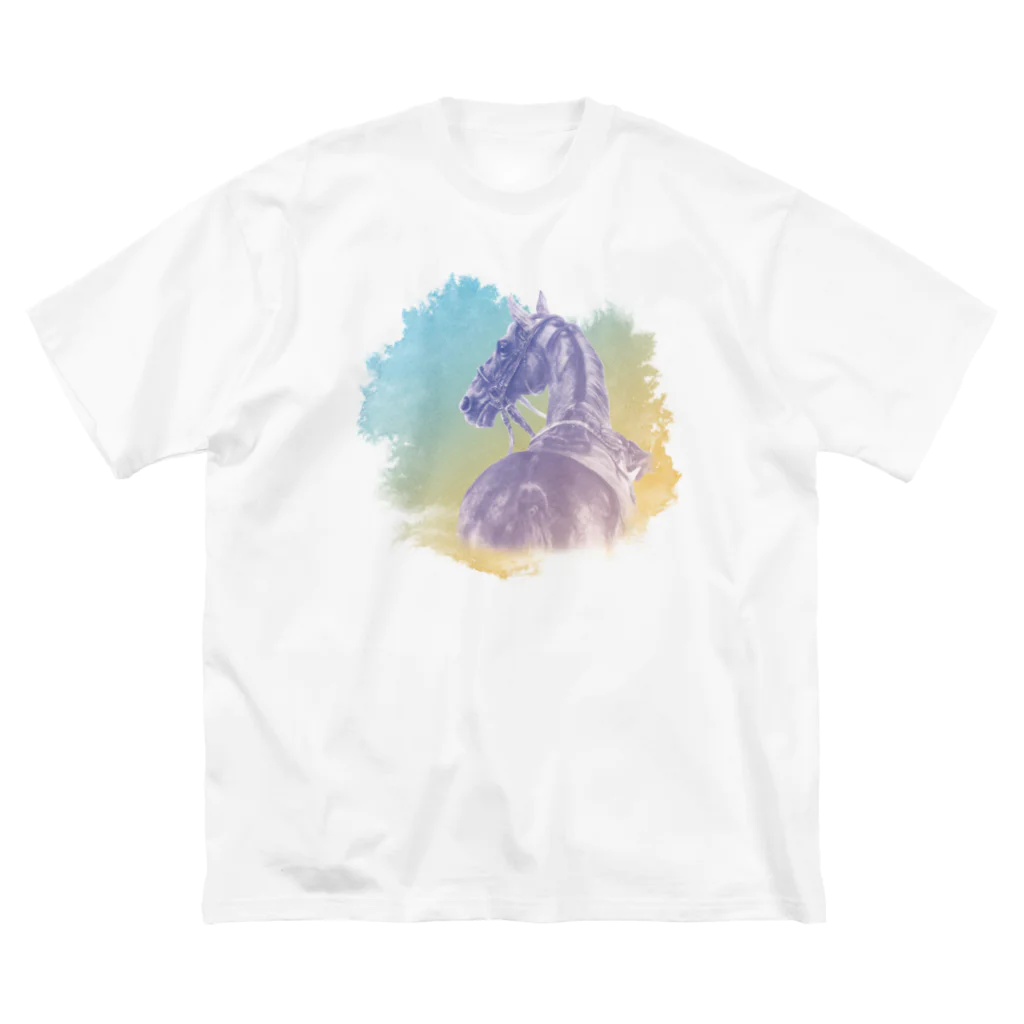 馬の絵の画家　斉藤いつみのサラブレッドの肖像画Tシャツ Big T-Shirt