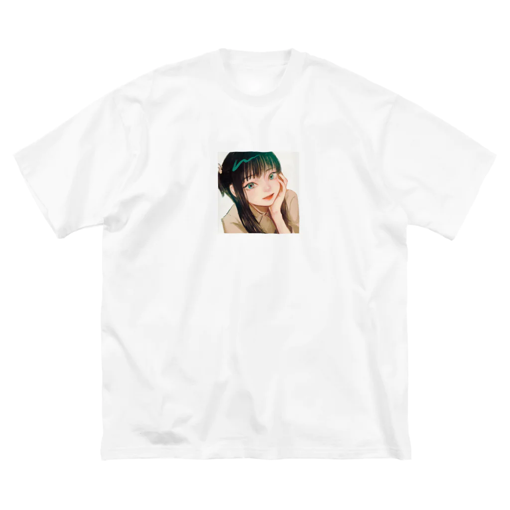 さかなやのはにかみティ(青いうにゃうにゃ付ver.) ビッグシルエットTシャツ