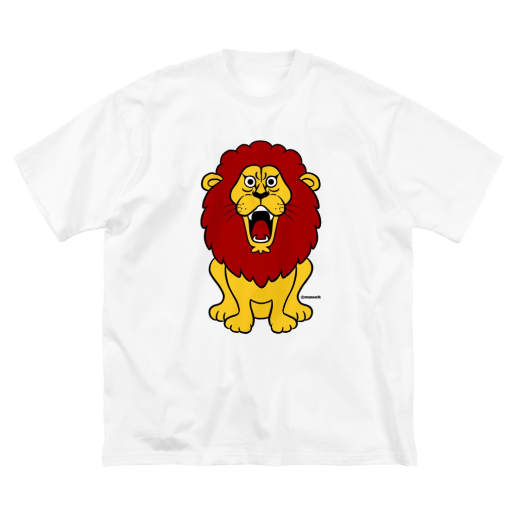 吠えるライオン 赤髪 アートカンパニーますっく Masuck のビッグシルエットtシャツ通販 Suzuri スズリ
