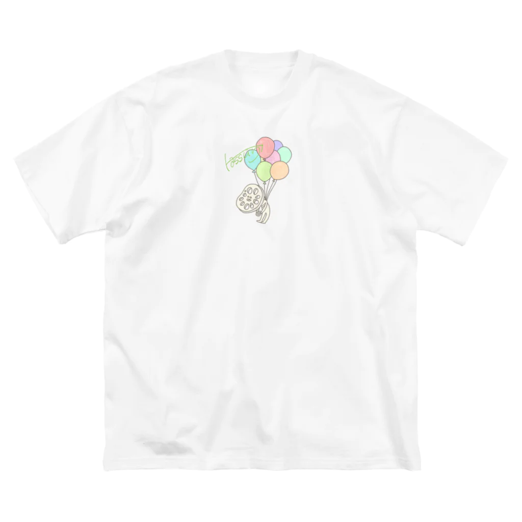 レンコンノエモジ屋さんのレンコン好きのはっすん ビッグシルエットTシャツ