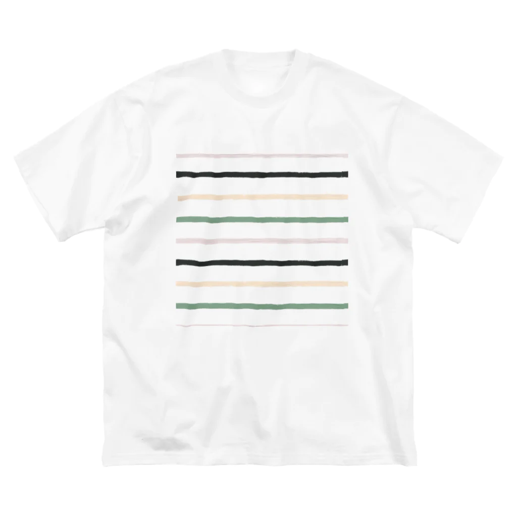 SANKAKU DESIGN STOREのノスタルジック横線。 ビッグシルエットTシャツ