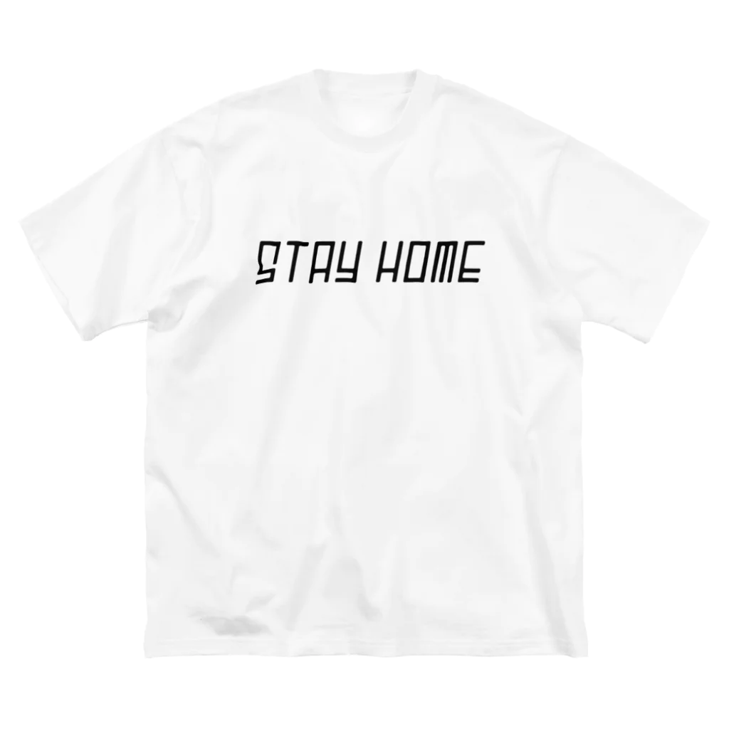 SANKAKU DESIGN STOREのSTAY HOME ブラック。 ビッグシルエットTシャツ