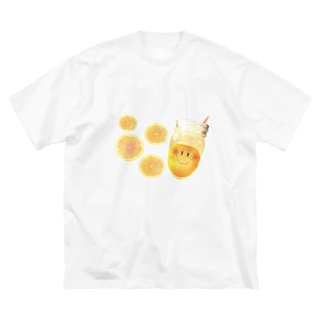 スイーツケーキショップのさわやかレモネードレモン ビッグシルエットTシャツ