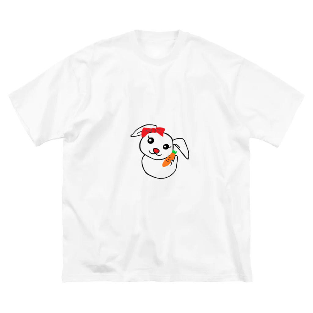 ちゃんななのショップのにんじんを持つうさぎちゃん ビッグシルエットTシャツ