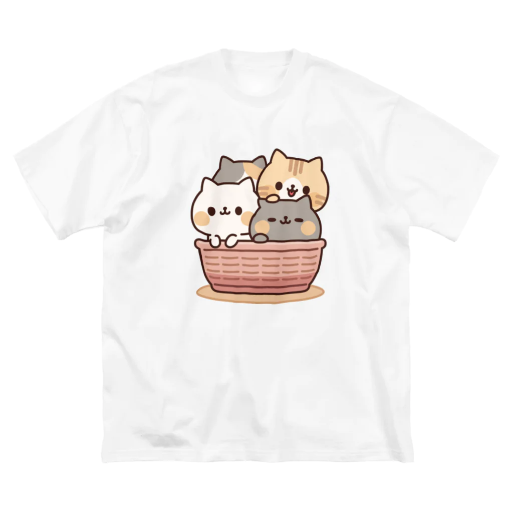 DECORのネコがいっぱい/カゴver. ビッグシルエットTシャツ