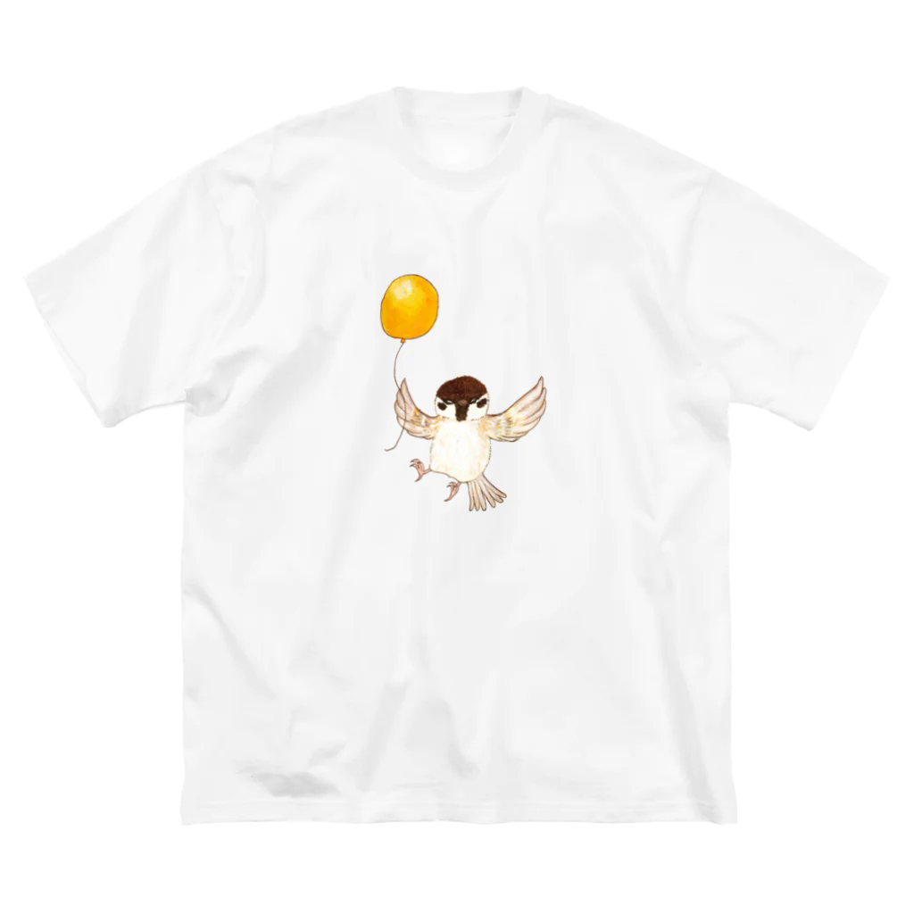 sarakoteのふうせんとスズメさん ビッグシルエットTシャツ