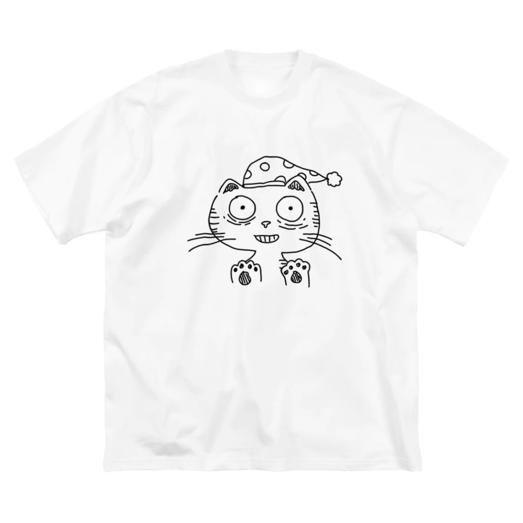 ねこ200%の眠れないねこ ビッグシルエットTシャツ