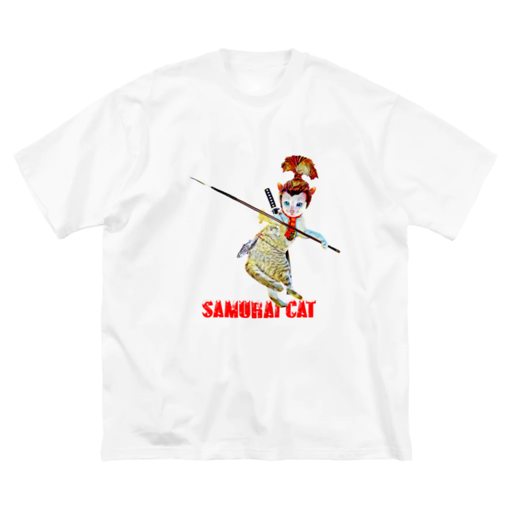 Rock catのSAMURAI CAT 槍 ビッグシルエットTシャツ
