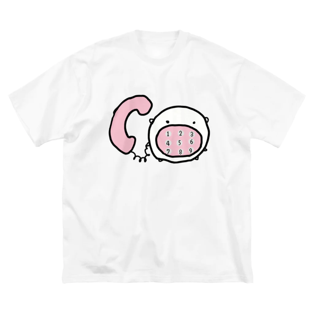 ダイナマイト87ねこ大商会のもしもしねこです ビッグシルエットTシャツ