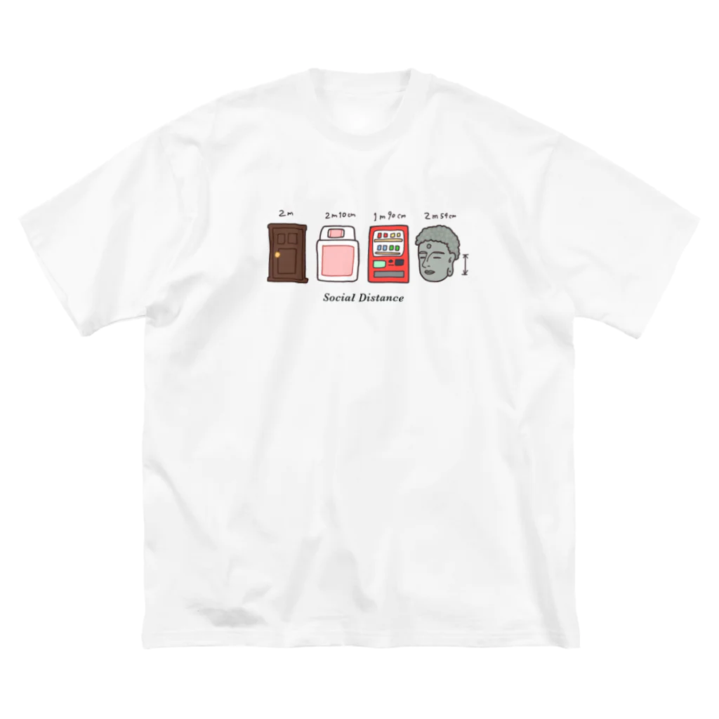 UdachikaのSocial Distance（ソーシャルディスタンス） メートル表記あり ビッグシルエットTシャツ