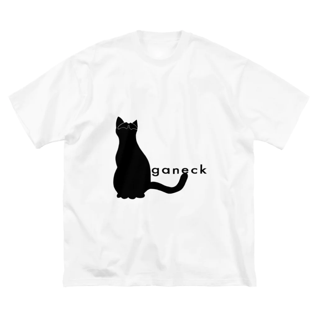 ギャネック屋のシルエット:ゴーグルネコ ビッグシルエットTシャツ