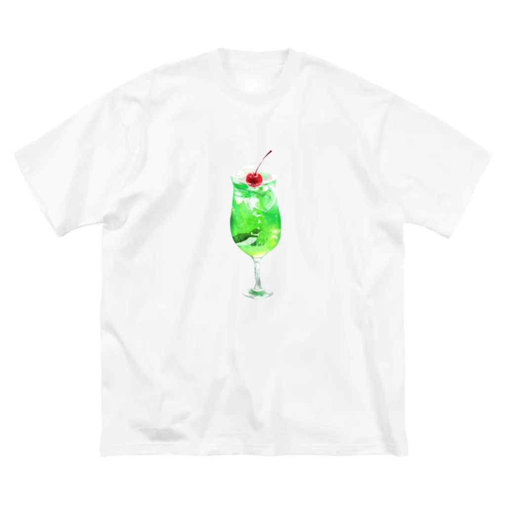 ぽっけのペンギンinクリームソーダ ビッグシルエットTシャツ