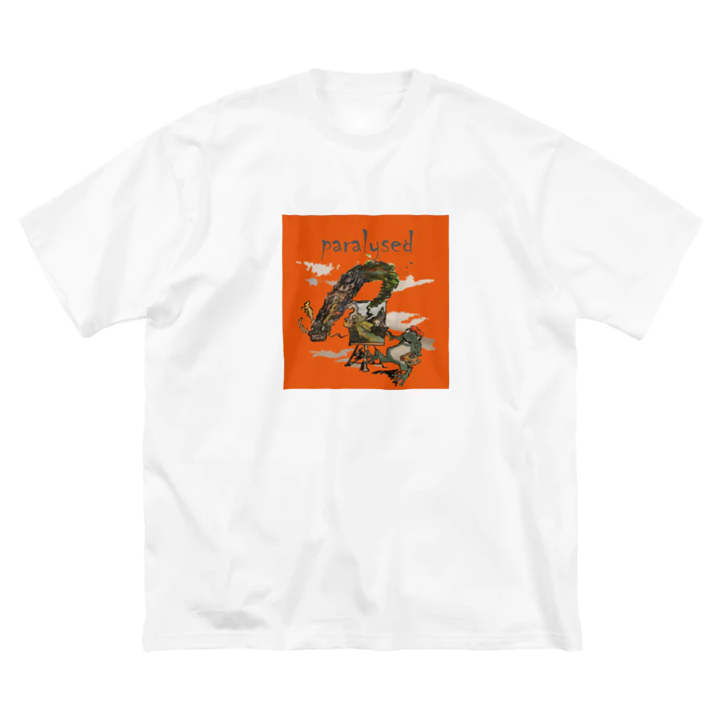 Brook(NBC games)の蛙（橙） ビッグシルエットTシャツ