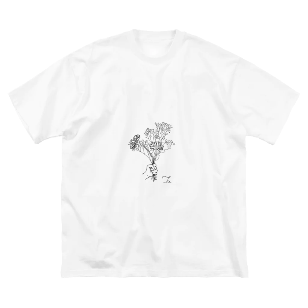 FUSANのflower ビッグシルエットTシャツ