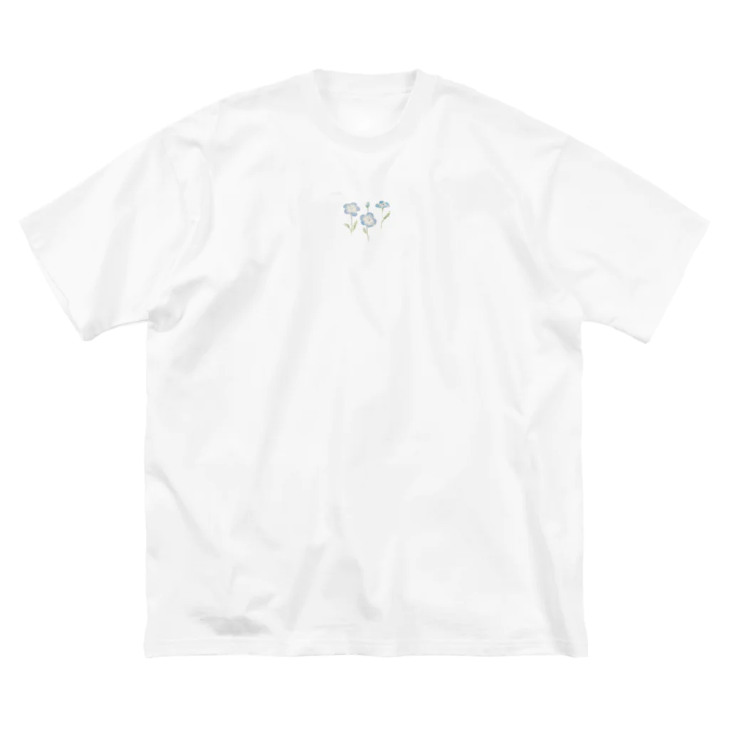 おにし（on）のみずみずしいいきもの〈ネモフィラA〉 ビッグシルエットTシャツ