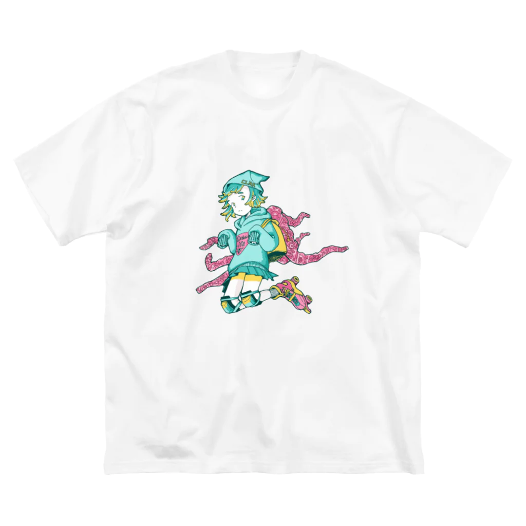 げそにんちゃんのげそにんちゃんグッズ（青） ビッグシルエットTシャツ