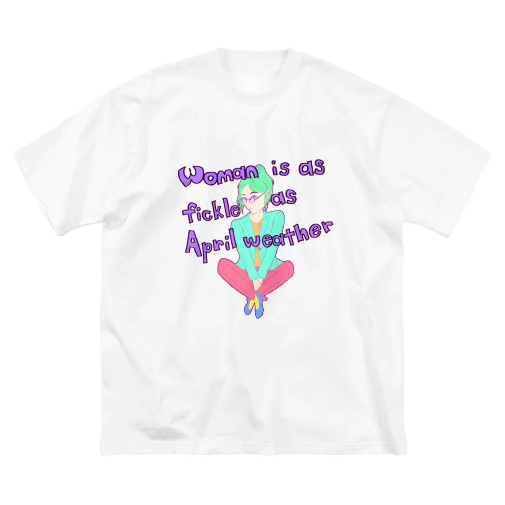 ヨシアキのWoman is as fickle as April weather. ビッグシルエットTシャツ