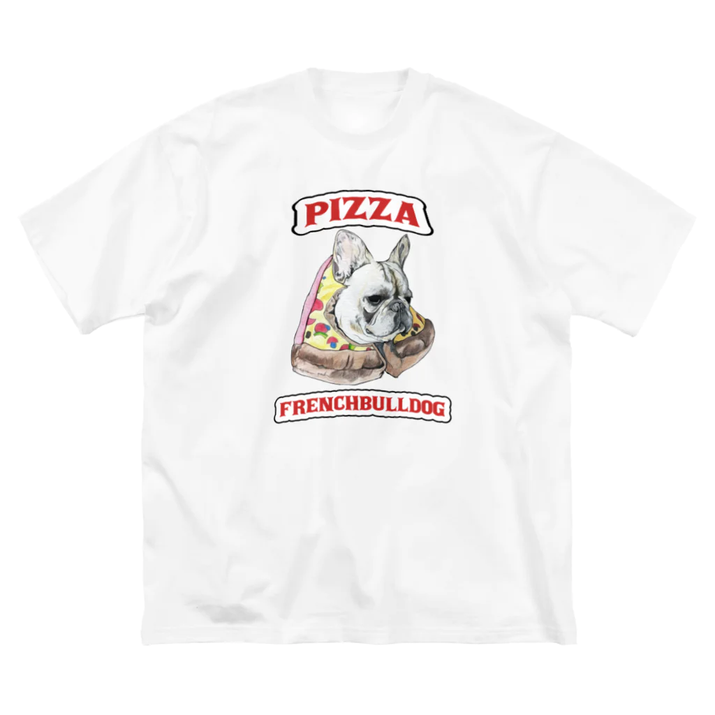 gogogo50のpizza　フレンチブルドッグ ビッグシルエットTシャツ