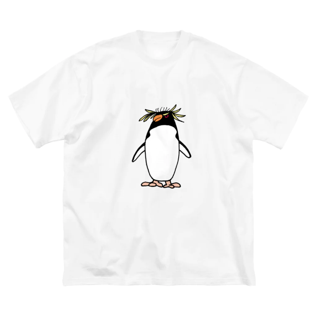 空とぶペンギン舎のイワトビペンギンA ビッグシルエットTシャツ