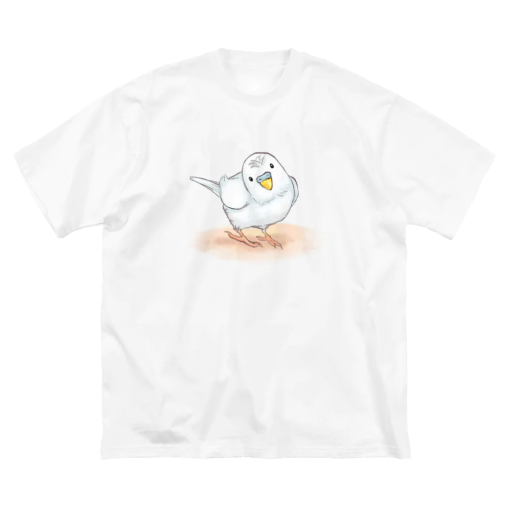 まめるりはことりのセキセイインコ　レティ【まめるりはことり】 ビッグシルエットTシャツ