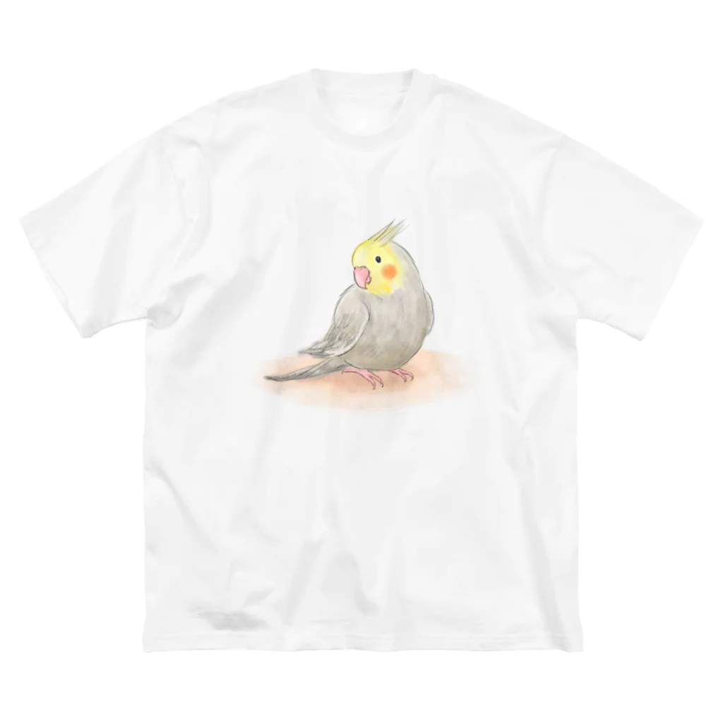 まめるりはことりのオカメインコ　シナモン【まめるりはことり】 ビッグシルエットTシャツ