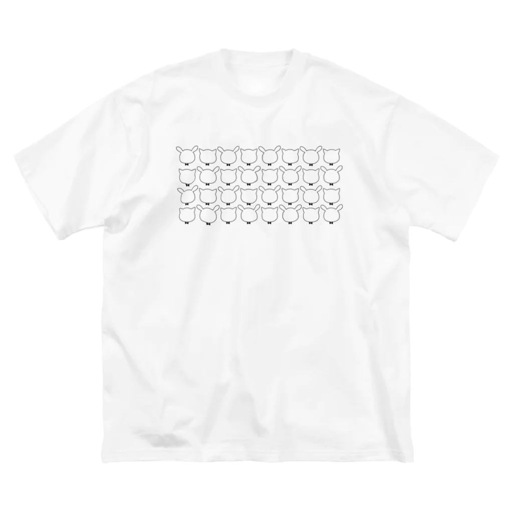 うみでこch【公式】のいっぱいいっぱいうさねこロゴ(濃) ビッグシルエットTシャツ