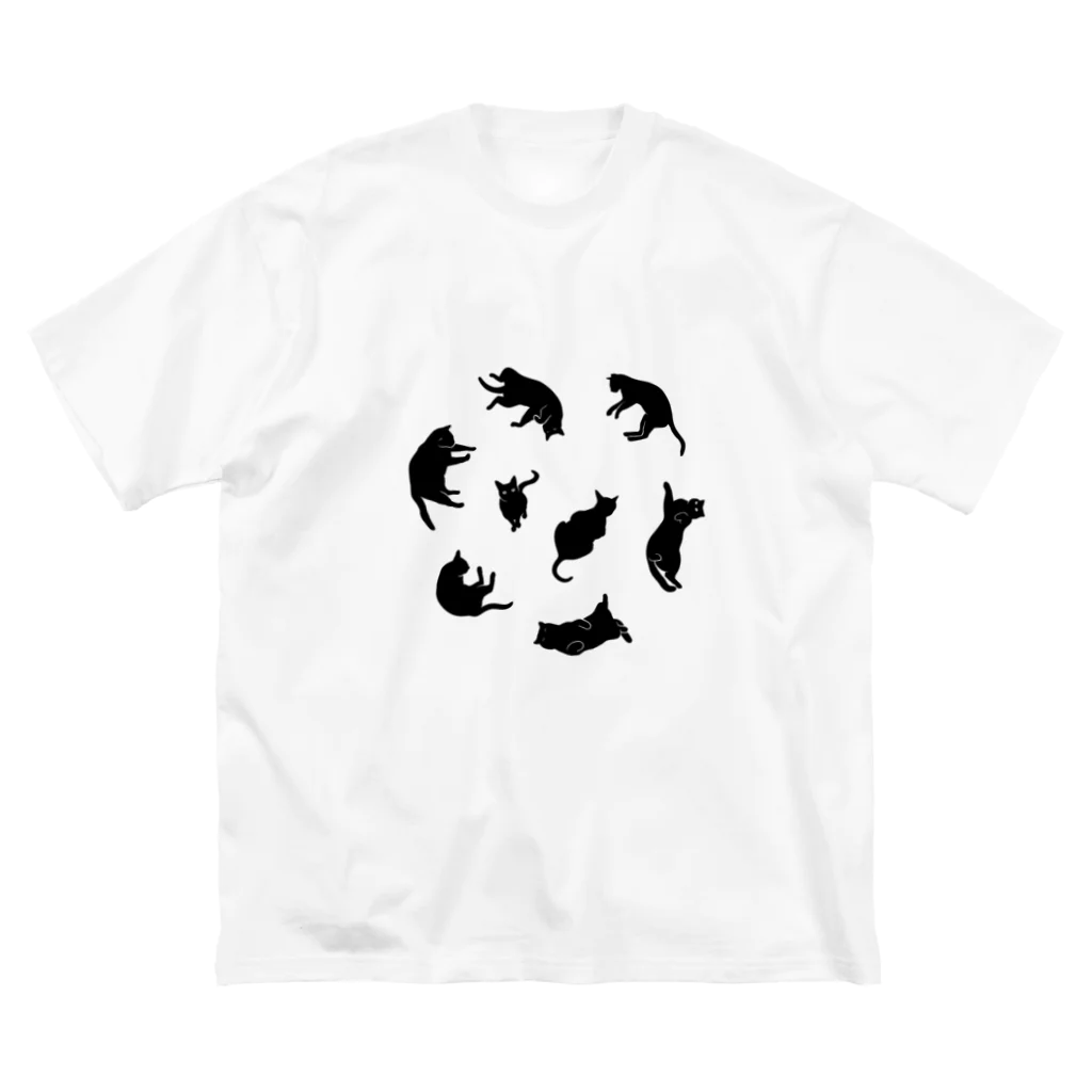 NOBODY754のKitties (Black ビッグシルエットTシャツ