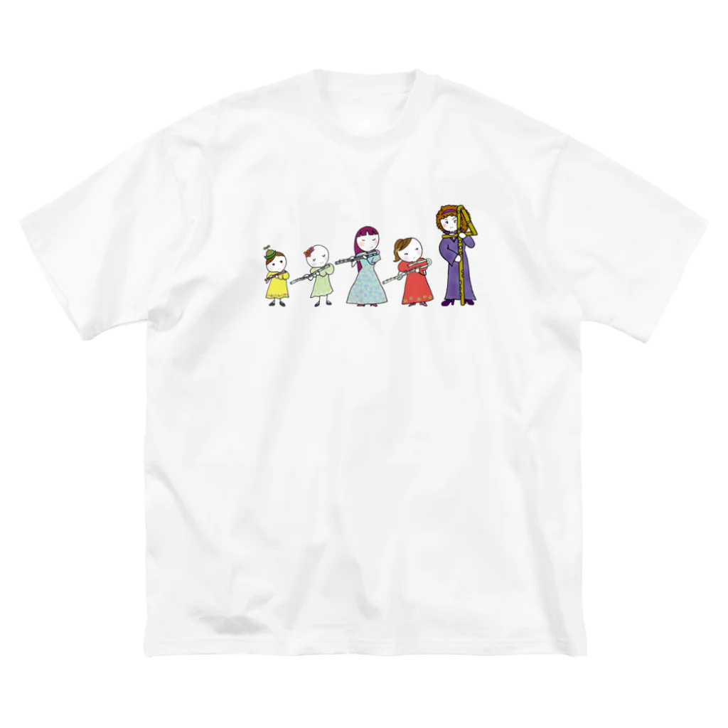 ミナミハチゴーのフルートファミリーwithアフロ女子 ビッグシルエットTシャツ