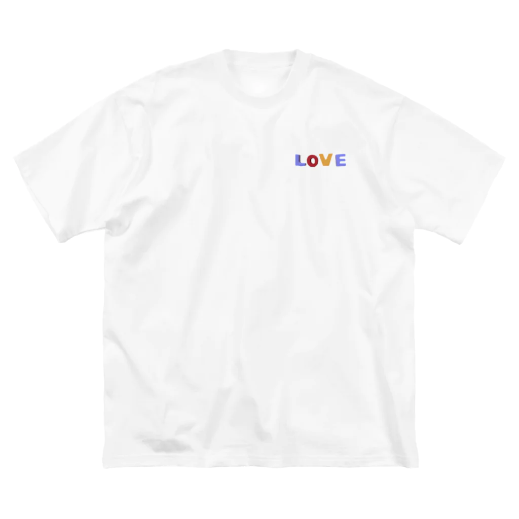 はるうららの “LOVE” （英語のブロックおもちゃ風） ビッグシルエットTシャツ