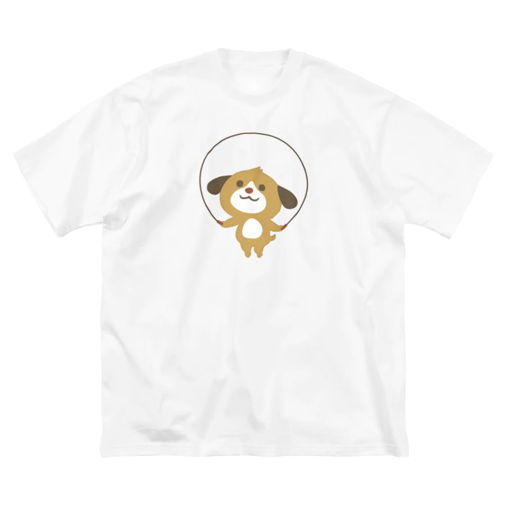 TICTOCのどうぶつショップのほんわか通りのわんこさん（なわとびわんこ） ビッグシルエットTシャツ