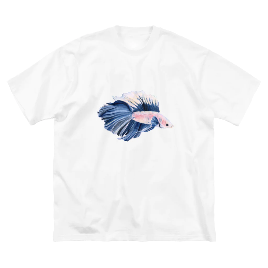 あとりえくらげの濃青のベタ Big T-Shirt