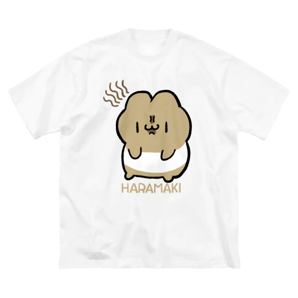 コッペパンうさぎの腹巻きうさぎ ビッグシルエットTシャツ