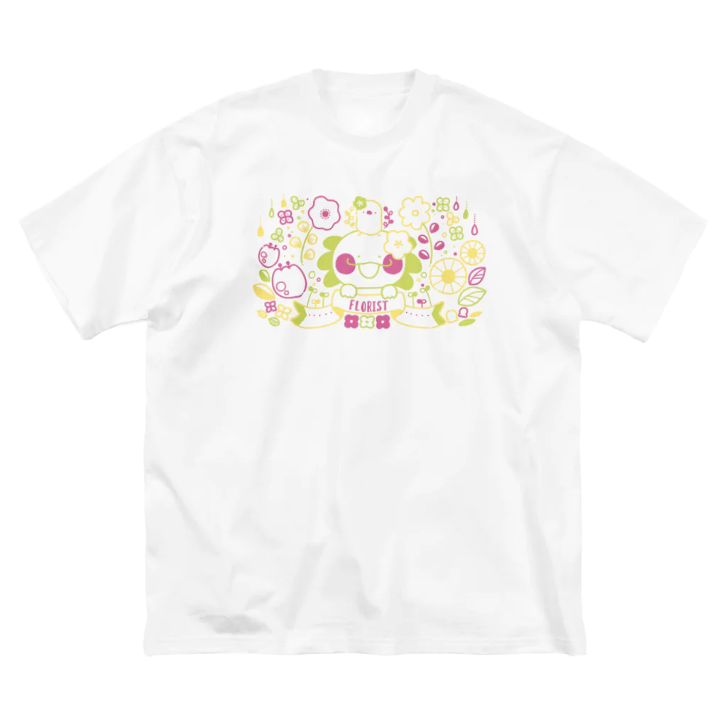 ちぃ＠アホかわイラストレーターの花屋のウパさんTシャツ(カラー) ビッグシルエットTシャツ