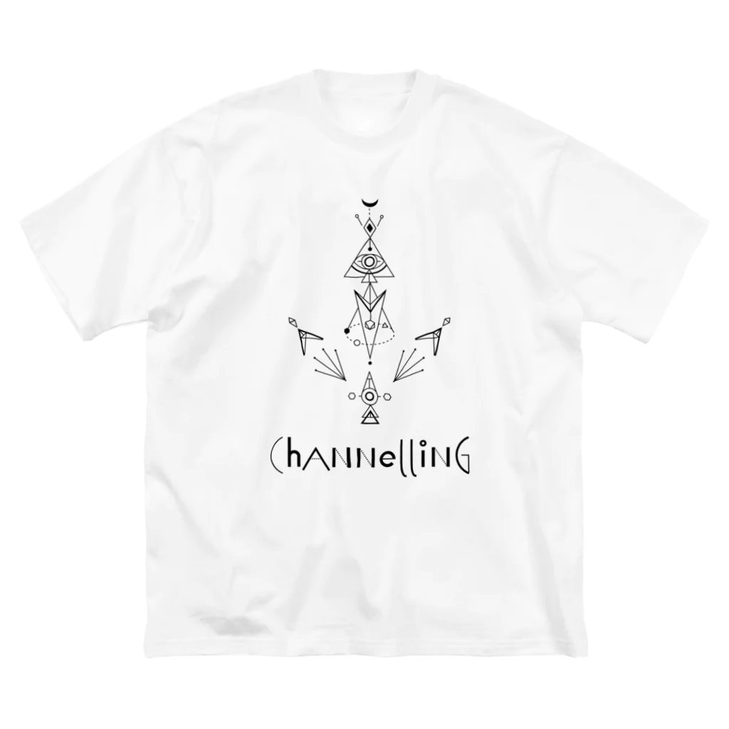 SANKAKU DESIGN STOREの宇宙からの交信。CHANNELING.B 黒 Big T-Shirt