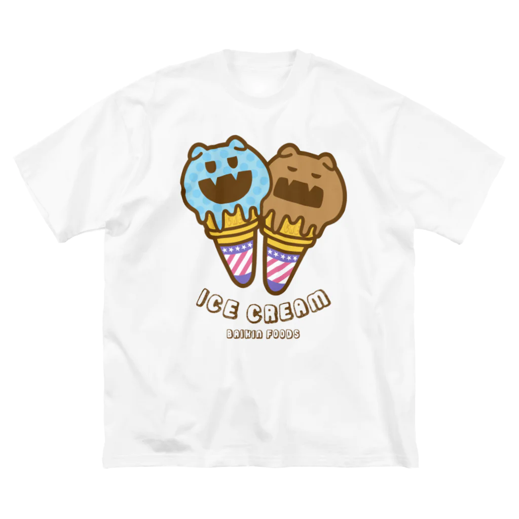 ROOSTER-POOLS/RUNのバイキンアイスクリーム ビッグシルエットTシャツ
