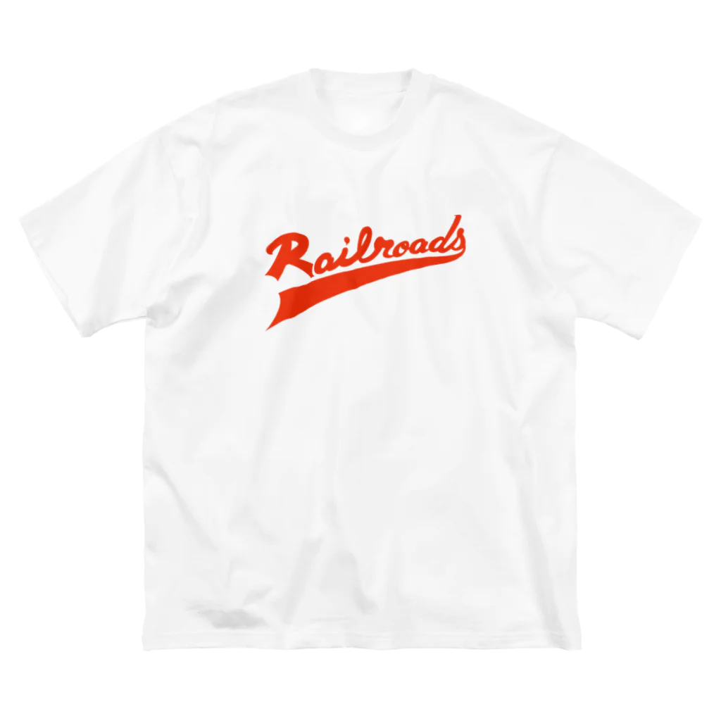 PoooompadoooourのRailroadsロゴタイプ　あか ビッグシルエットTシャツ