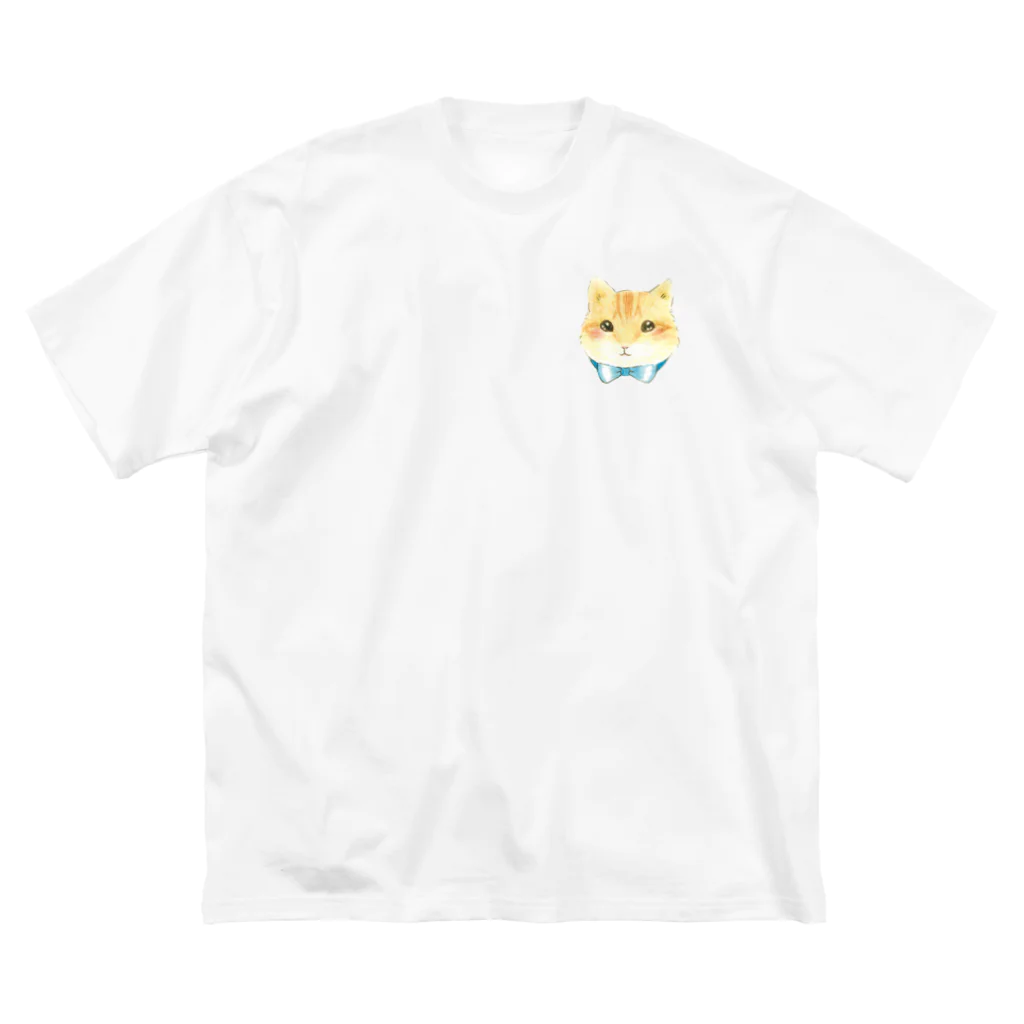 しず華＊(カラー･リボンボン)のおめかし猫さん ビッグシルエットTシャツ