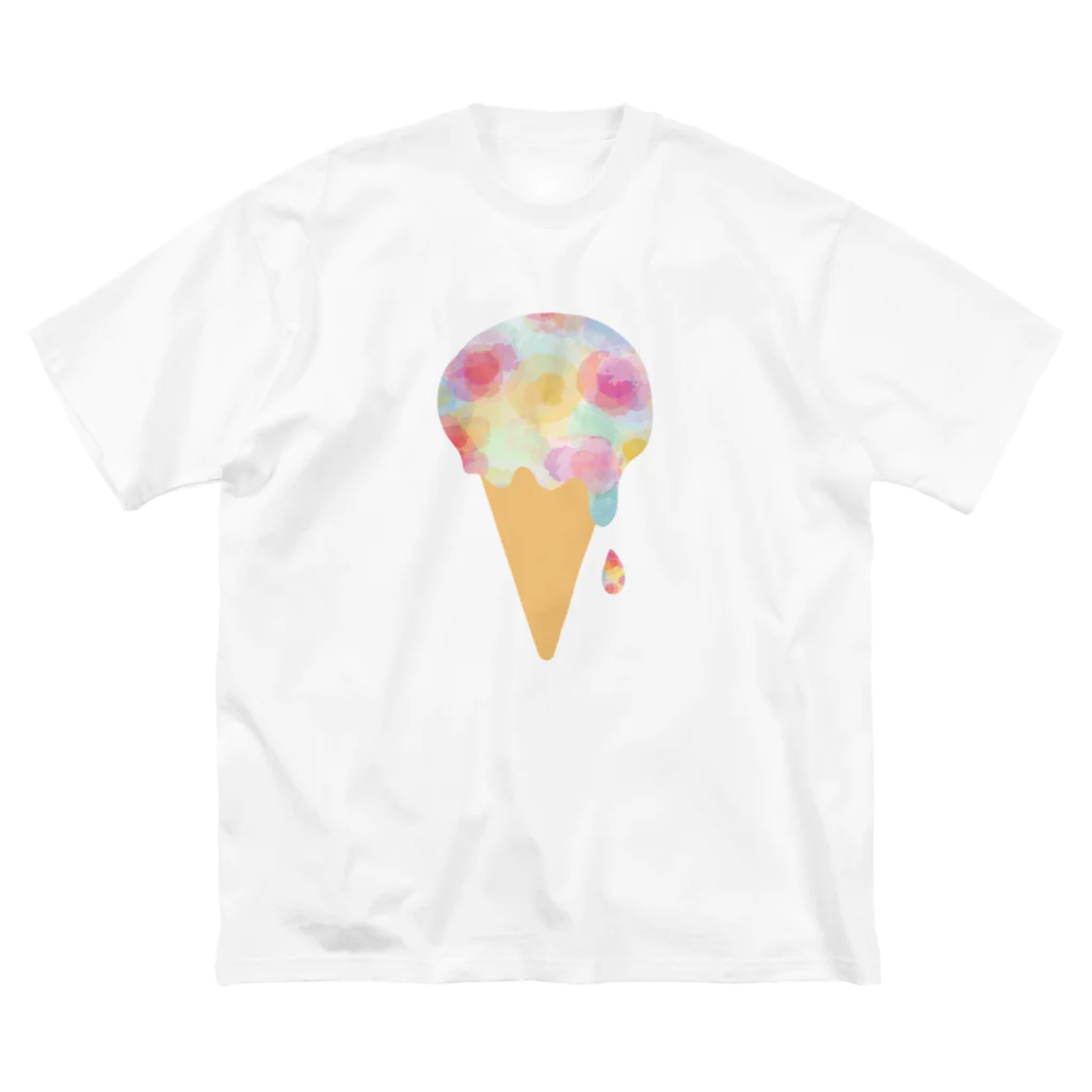 えみりの水彩混色「ice cream」 ビッグシルエットTシャツ