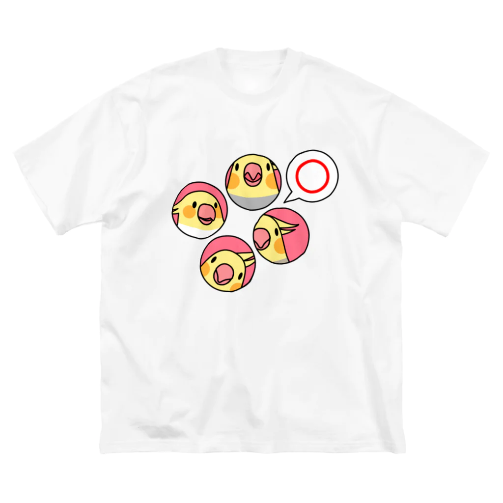 まめるりはことりのオカメインコまる〇【まめるりはことり】 ビッグシルエットTシャツ