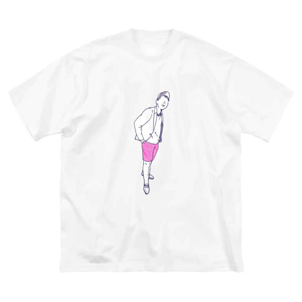 Chipafujiのピンクのハーフパンツ Big T-Shirt