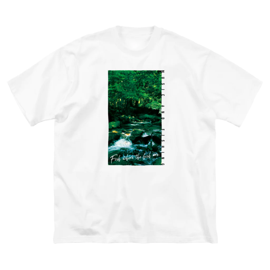 音楽と釣りのFishing Spot T shirts Trout ビッグシルエットTシャツ