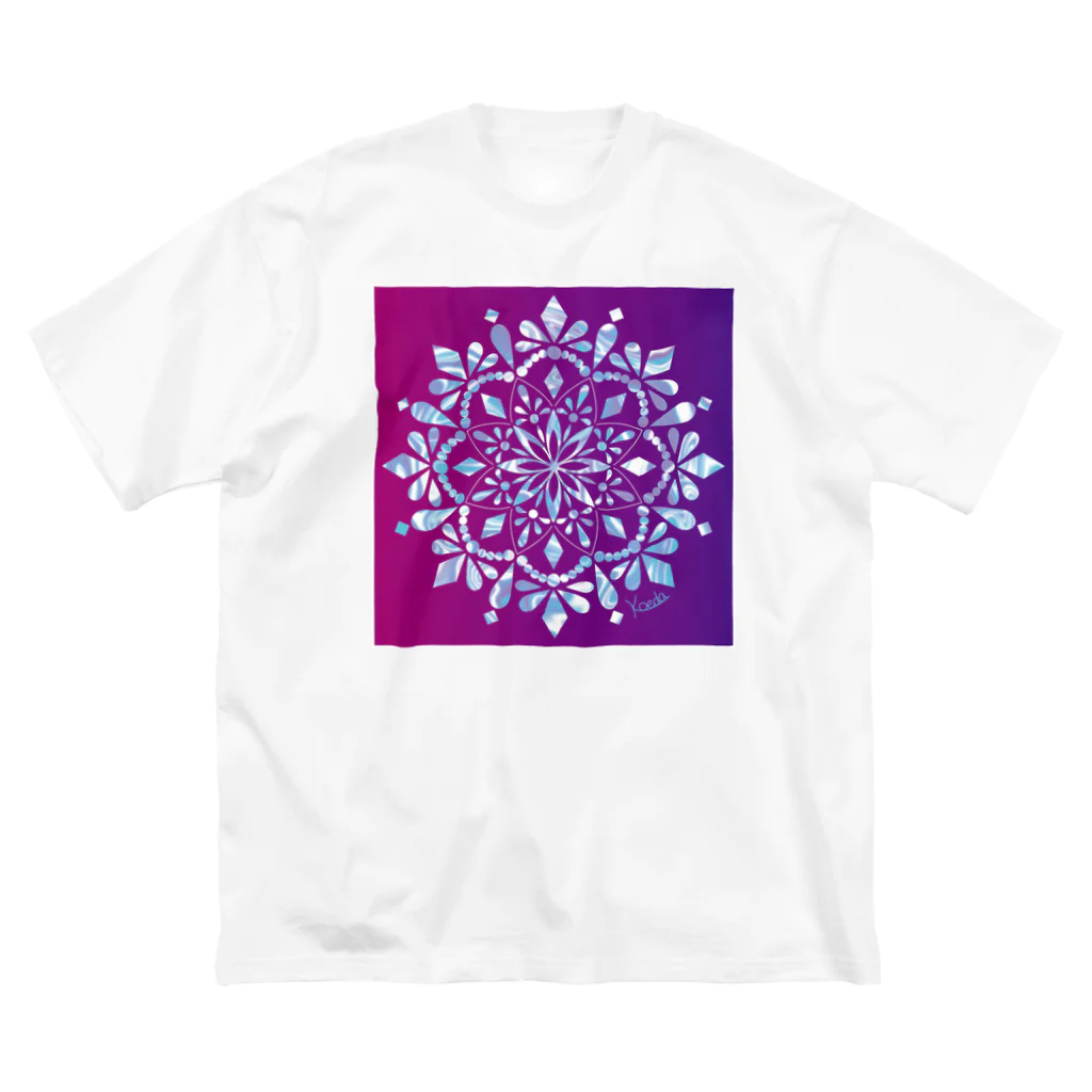 小枝[FunCoMadeメンバー]のMANDARA-purple&light blue- ビッグシルエットTシャツ